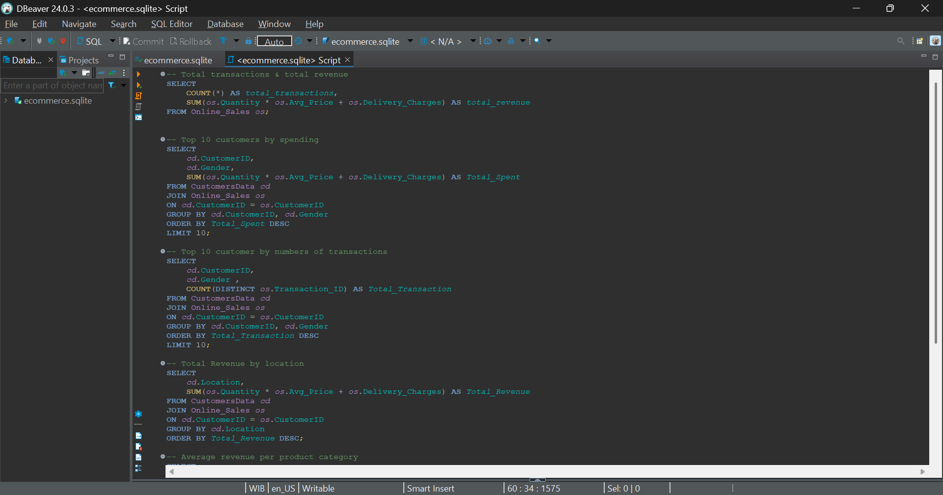 Simple Analysis Using SQL